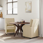 Esszimmerstühle mit Rollen 2 pcs Creme 57 x 67 x 95 cm Stoff