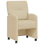 Esszimmerstühle mit Rollen 2 pcs Creme 57 x 67 x 95 cm Stoff