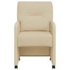 Esszimmerstühle mit Rollen 2 pcs Creme 57 x 67 x 95 cm Stoff