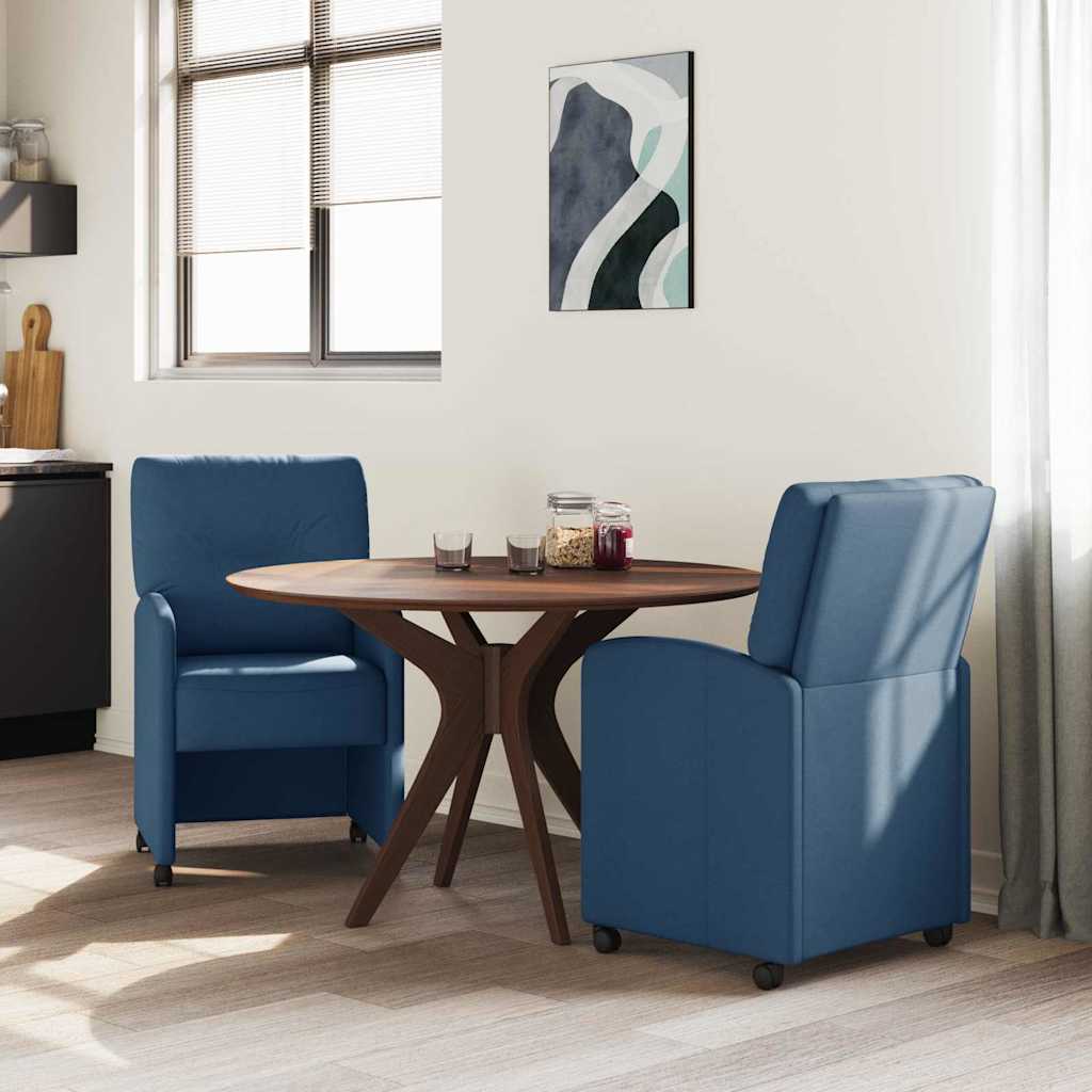 Esszimmerstühle mit Rollen 2 pcs Blau 57 x 67 x 95 cm Stoff