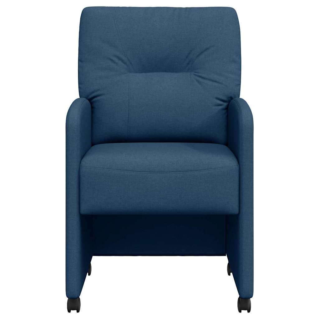 Esszimmerstühle mit Rollen 2 pcs Blau 57 x 67 x 95 cm Stoff