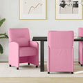 Esszimmerstühle mit Rollen 2 pcs Rosa 57 x 67 x 95 cm Stoff