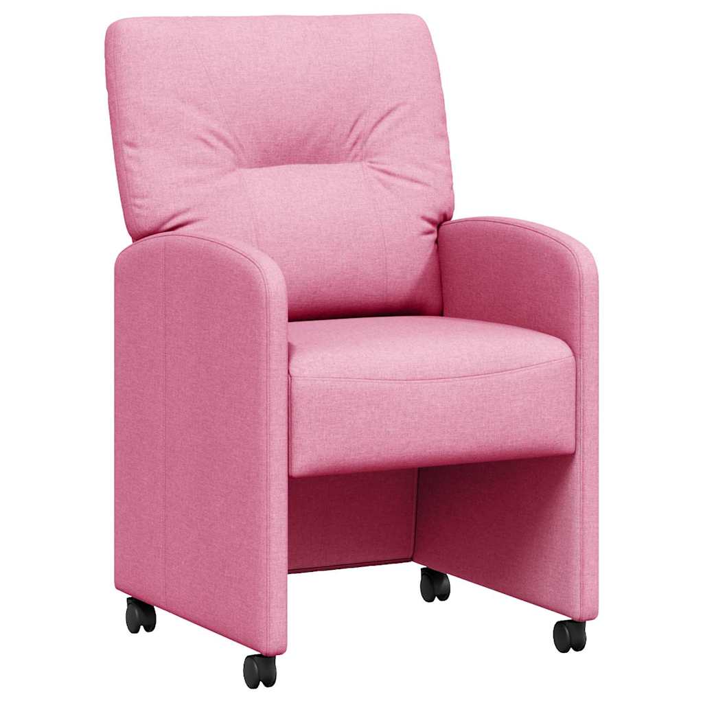 Esszimmerstühle mit Rollen 2 pcs Rosa 57 x 67 x 95 cm Stoff