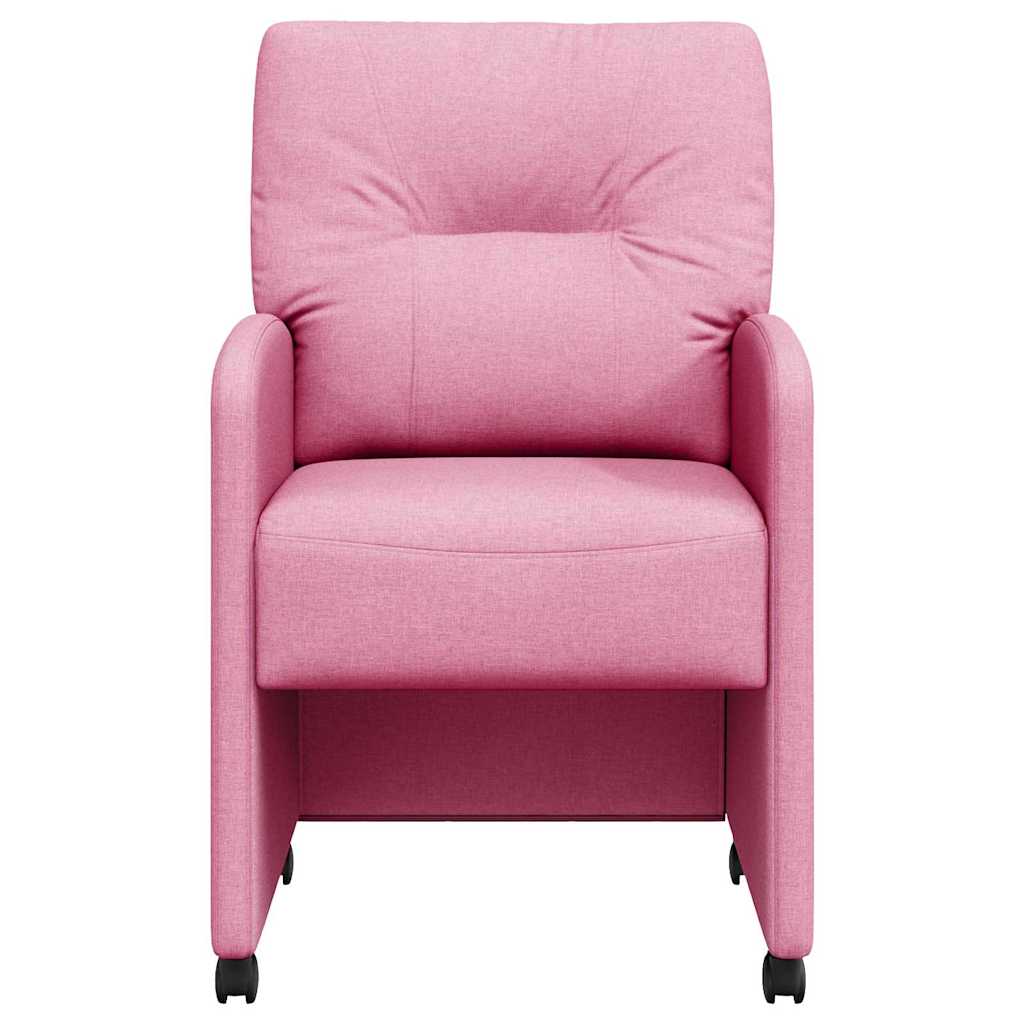 Esszimmerstühle mit Rollen 2 pcs Rosa 57 x 67 x 95 cm Stoff