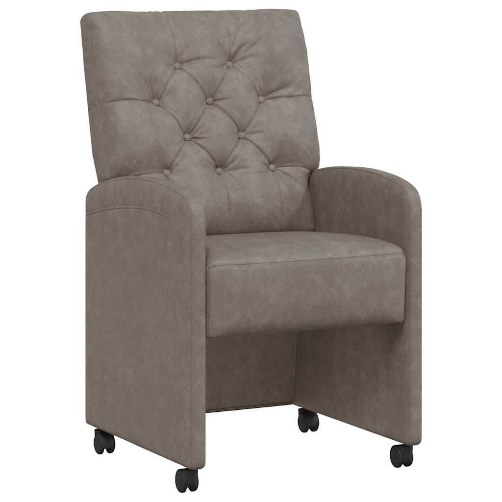 Esszimmerstühle mit Rollen 2 pcs Grau 58 x 67 x 97 cm