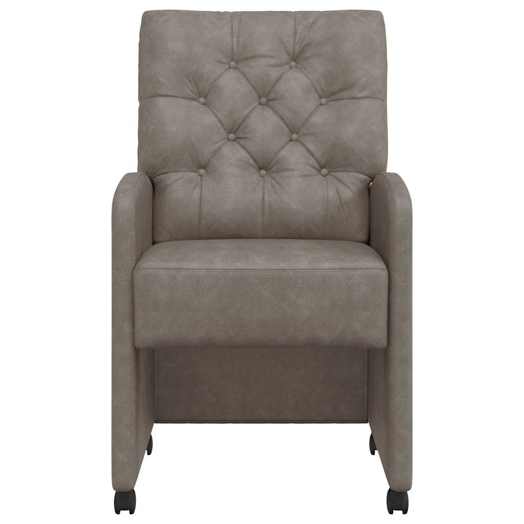 Esszimmerstühle mit Rollen 2 pcs Grau 58 x 67 x 97 cm