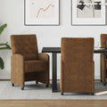 Esszimmerstühle mit Rollen 2 pcs Braun 58 x 67 x 97 cm