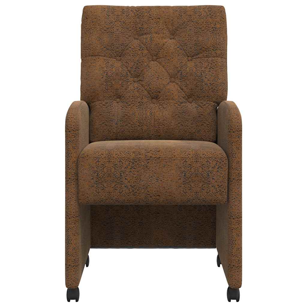 Esszimmerstühle mit Rollen 2 pcs Braun 58 x 67 x 97 cm