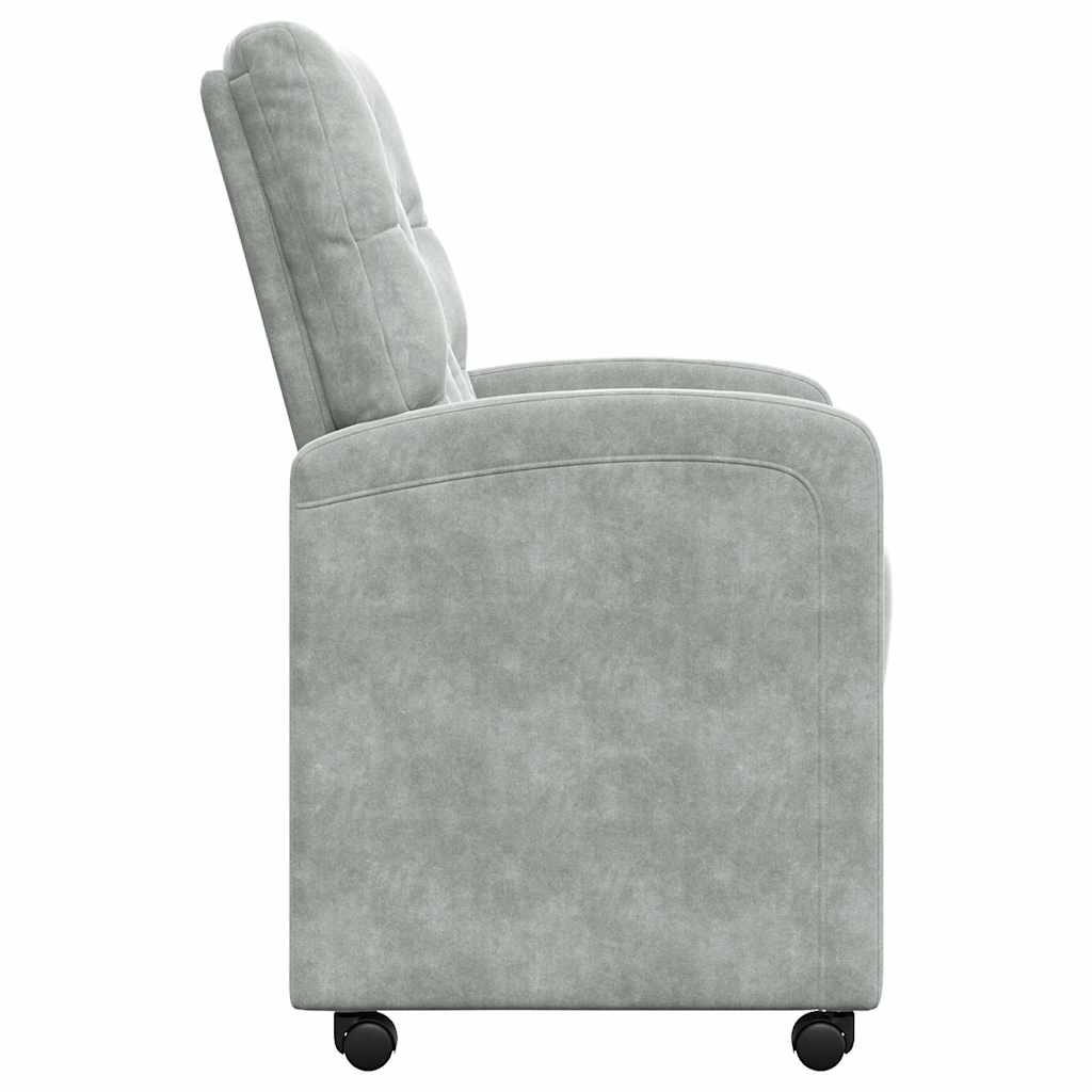 Esszimmerstühle mit Rollen 2 pcs Hellgrau 58 x 67 x 97 cm Samt