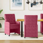 Esszimmerstühle mit Rollen 2 pcs Weinrot 58 x 67 x 97 cm Samt