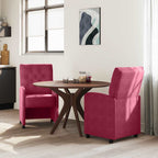 Esszimmerstühle mit Rollen 2 pcs Weinrot 58 x 67 x 97 cm Samt