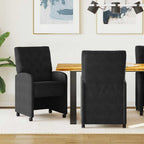 Esszimmerstühle mit Rollen 2 pcs Schwarz 58 x 67 x 97 cm Samt