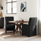 Esszimmerstühle mit Rollen 2 pcs Schwarz 58 x 67 x 97 cm Samt
