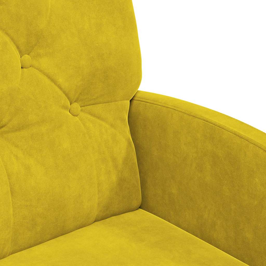 Esszimmerstühle mit Rollen 2 pcs Gelb 58 x 67 x 97 cm Samt