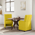 Esszimmerstühle mit Rollen 2 pcs Gelb 58 x 67 x 97 cm Samt
