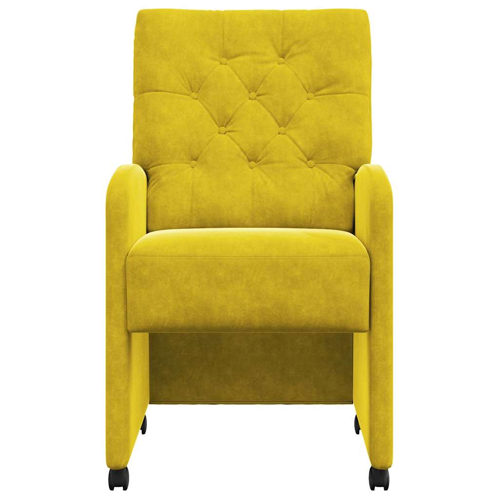 Esszimmerstühle mit Rollen 2 pcs Gelb 58 x 67 x 97 cm Samt