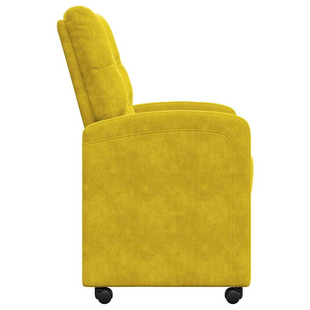 Esszimmerstühle mit Rollen 2 pcs Gelb 58 x 67 x 97 cm Samt