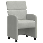 Esszimmerstühle mit Rollen 2 pcs Hellgrau 58 x 65 x 98 cm Samt