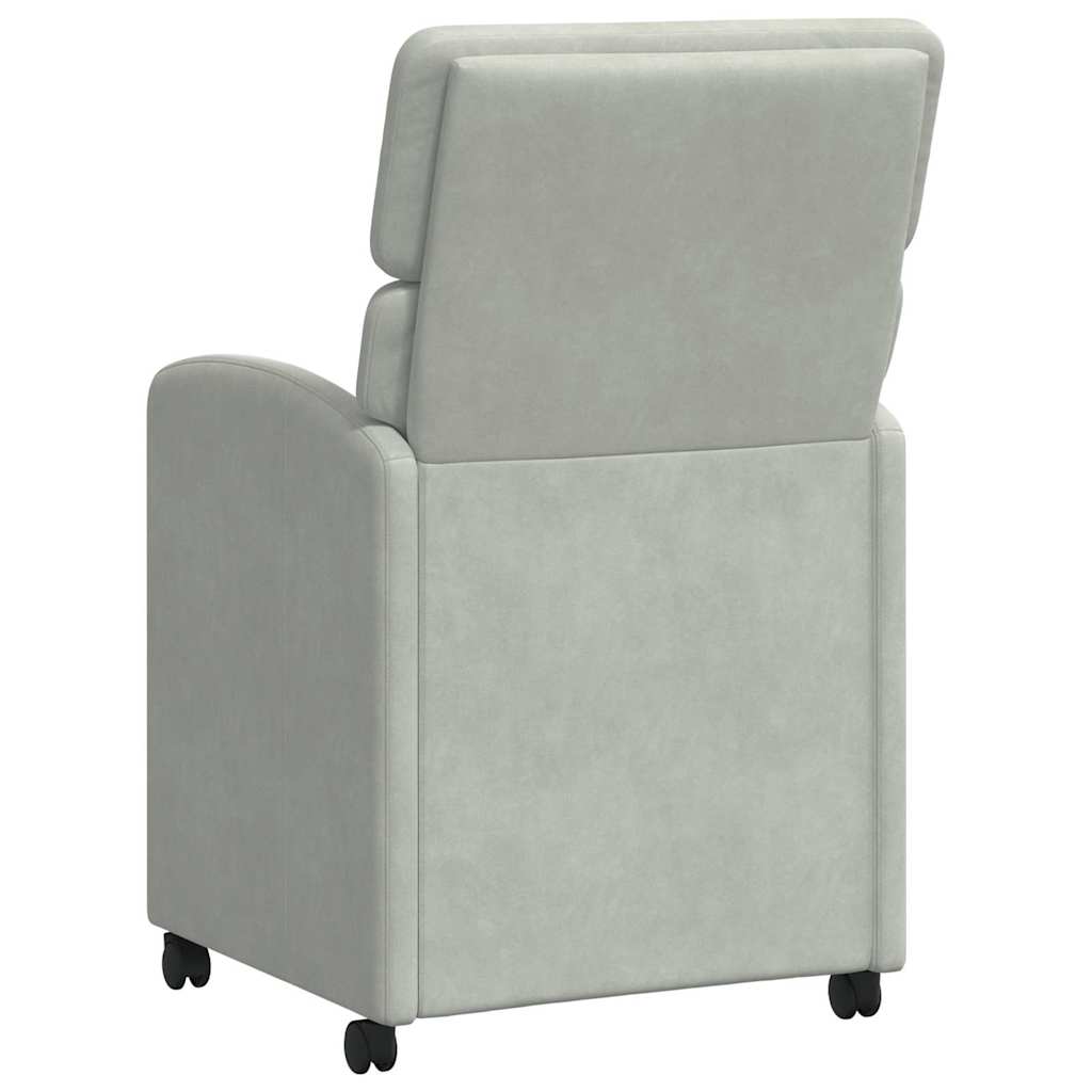 Esszimmerstühle mit Rollen 2 pcs Hellgrau 58 x 65 x 98 cm Samt