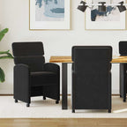 Esszimmerstühle mit Rollen 2 pcs Schwarz 58 x 65 x 98 cm Samt