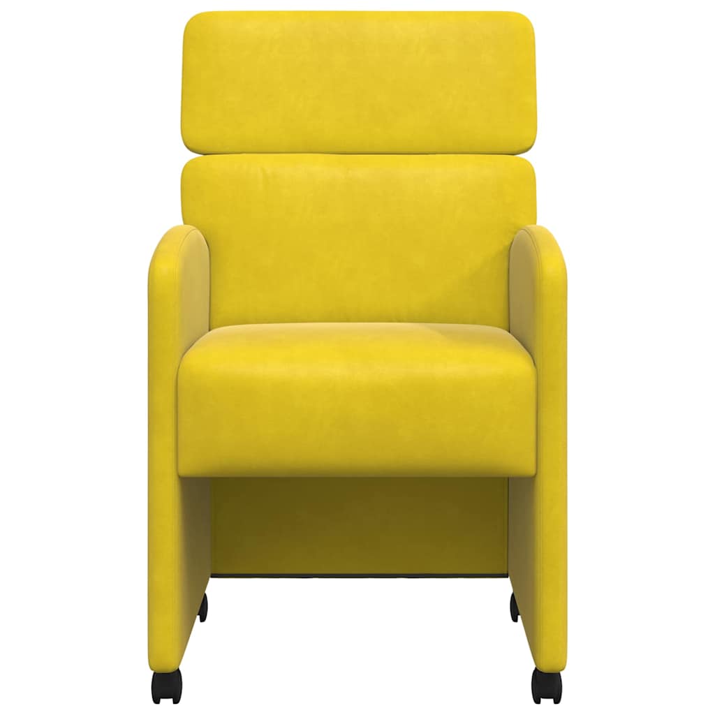 Esszimmerstühle mit Rollen 2 pcs Gelb 58 x 65 x 98 cm Samt