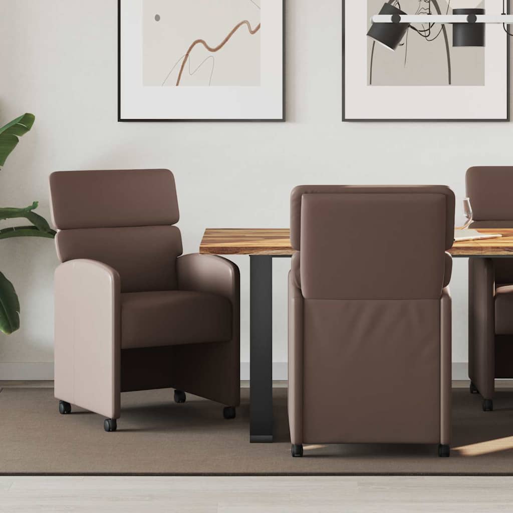 Esszimmerstühle mit Rollen 2 pcs Braun 58 x 65 x 98 cm