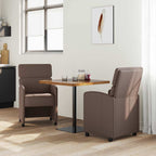 Esszimmerstühle mit Rollen 2 pcs Braun 58 x 65 x 98 cm
