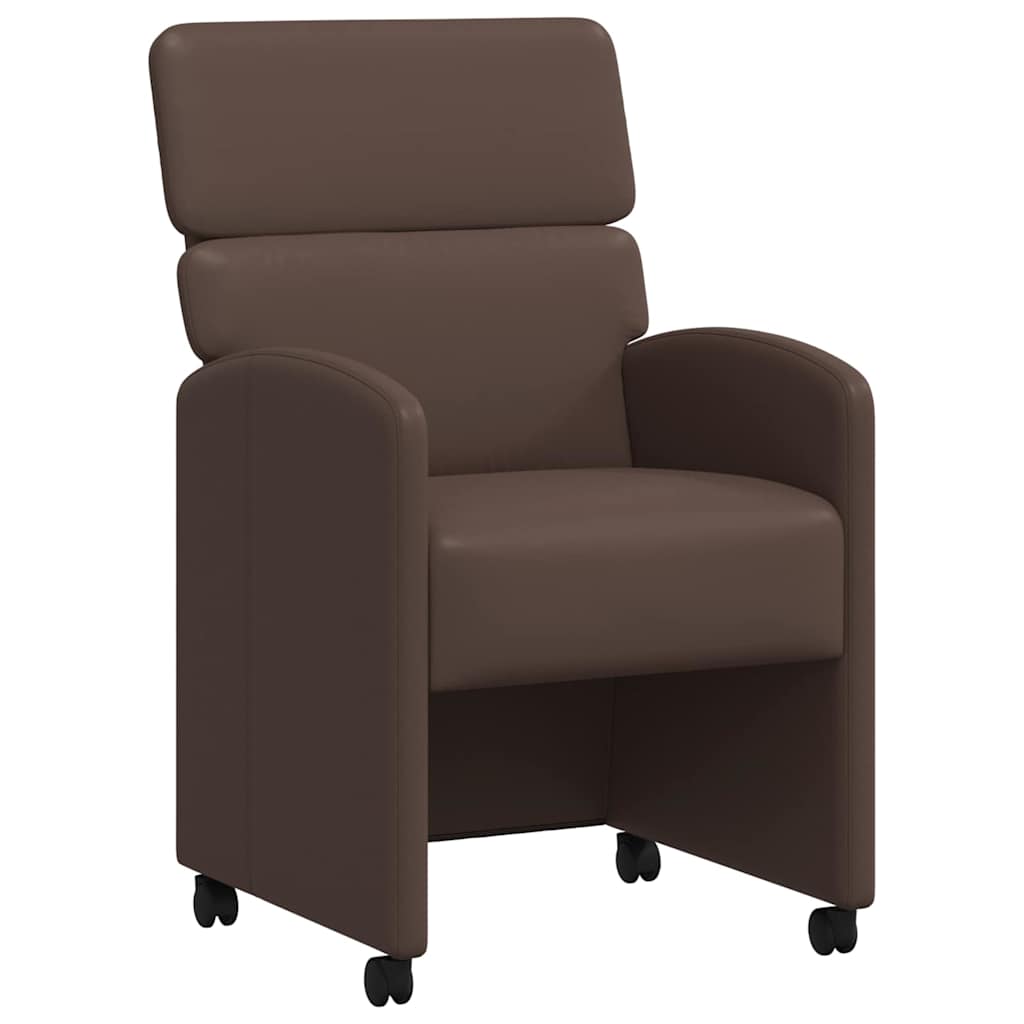 Esszimmerstühle mit Rollen 2 pcs Braun 58 x 65 x 98 cm