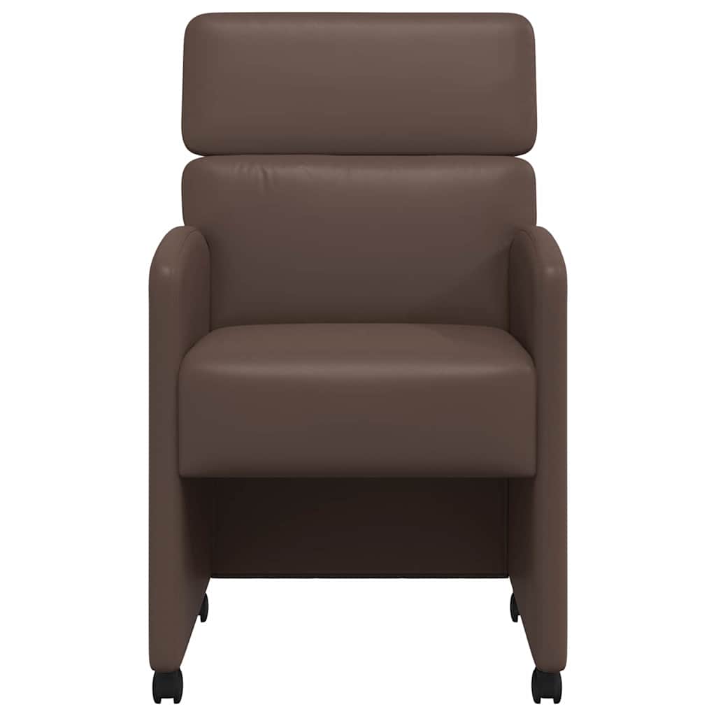 Esszimmerstühle mit Rollen 2 pcs Braun 58 x 65 x 98 cm