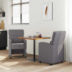 Esszimmerstühle mit Rollen 2 pcs Grau 58 x 65 x 98 cm