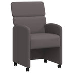 Esszimmerstühle mit Rollen 2 pcs Grau 58 x 65 x 98 cm