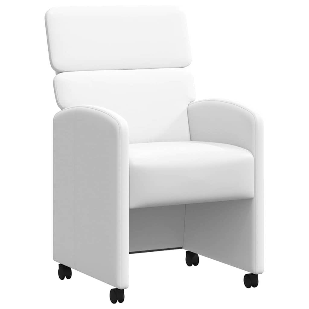 Esszimmerstühle mit Rollen 2 pcs Weiß 58 x 65 x 98 cm