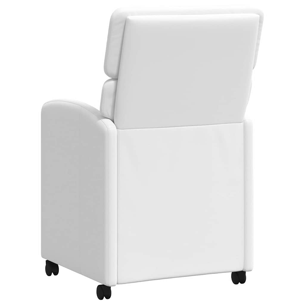 Esszimmerstühle mit Rollen 2 pcs Weiß 58 x 65 x 98 cm