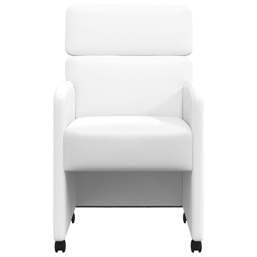 Esszimmerstühle mit Rollen 2 pcs Weiß 58 x 65 x 98 cm