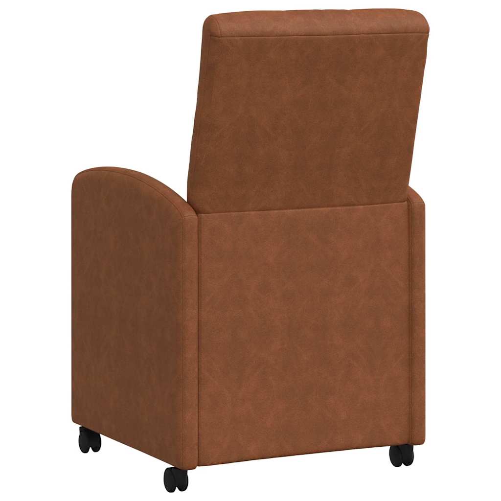Esszimmerstühle mit Rollen 2 pcs Braun 58 x 67 x 97 cm