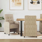 Esszimmerstühle mit Rollen 2 pcs Hellgrau 58 x 67 x 97 cm