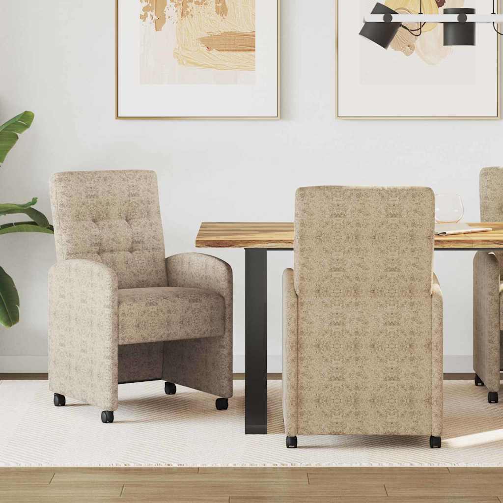 Esszimmerstühle mit Rollen 2 pcs Hellgrau 58 x 67 x 97 cm