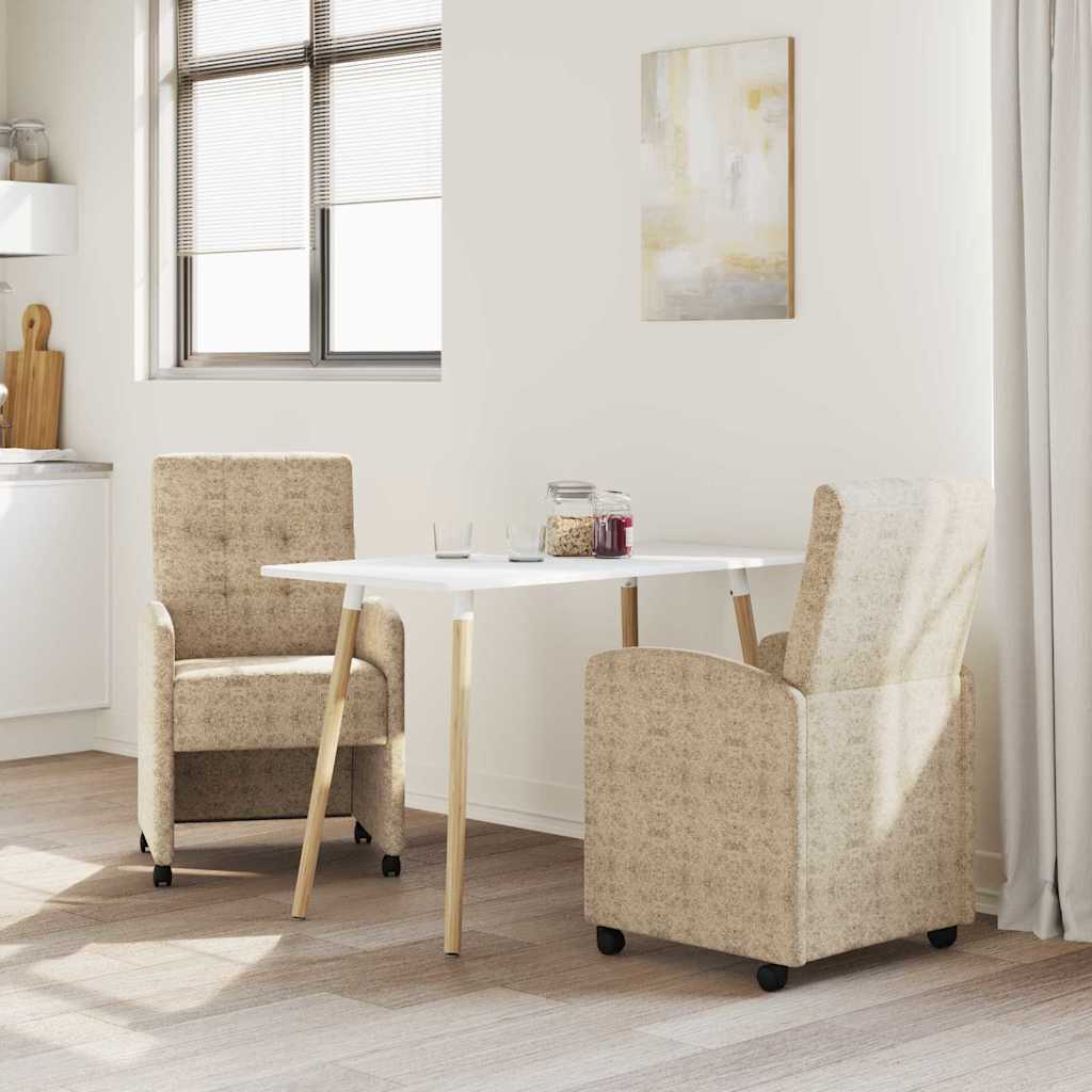 Esszimmerstühle mit Rollen 2 pcs Hellgrau 58 x 67 x 97 cm
