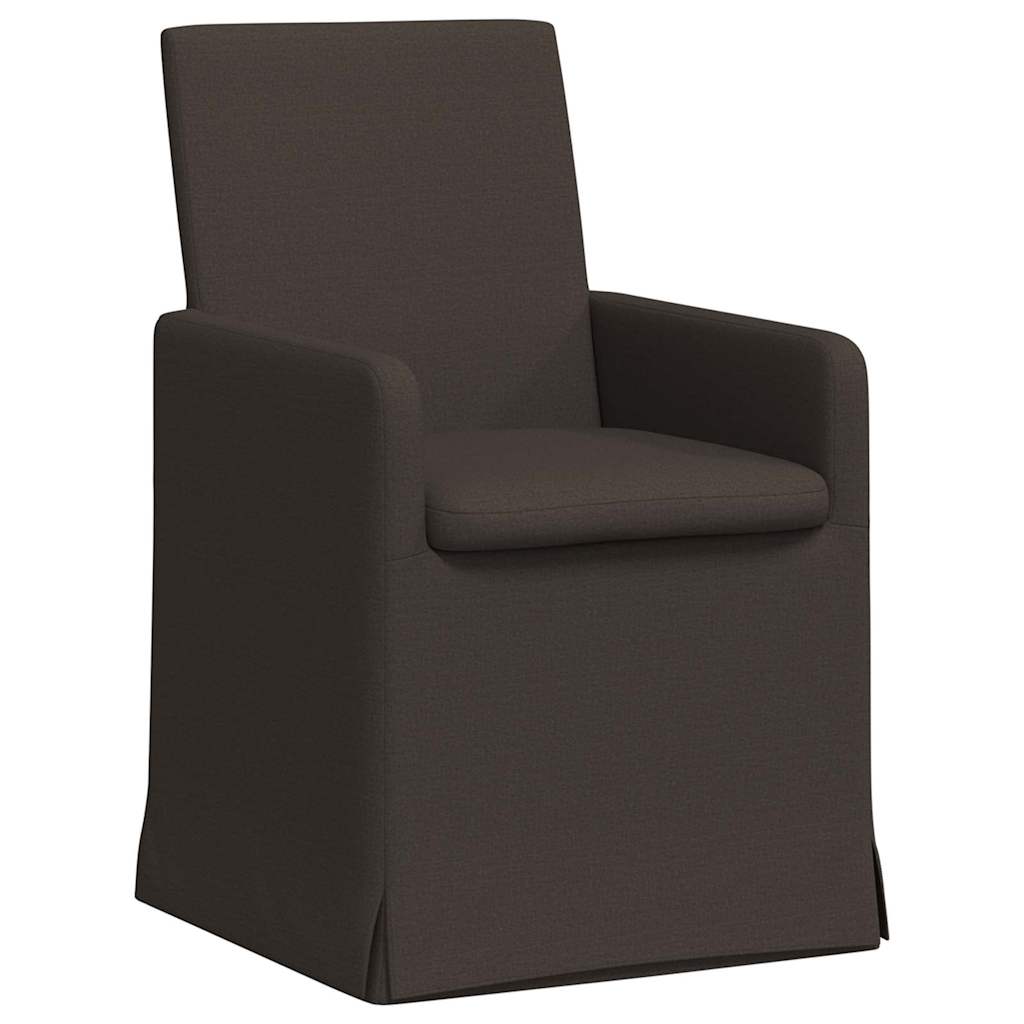 Esszimmerstühle 2 pcs Dunkelgrau 57 x 67 x 95 cm Leinen