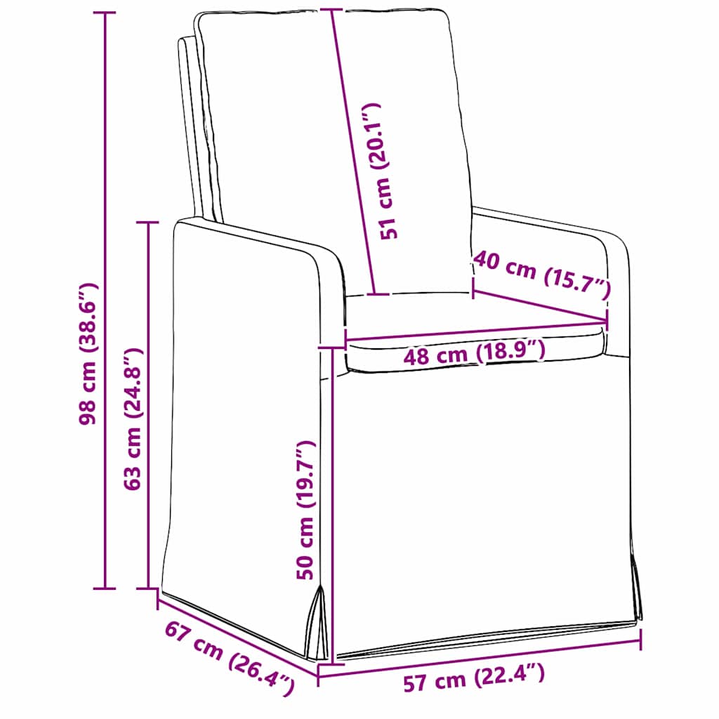 Esszimmerstühle 2 pcs Dunkelgrau 57 x 67 x 98 cm Leinen