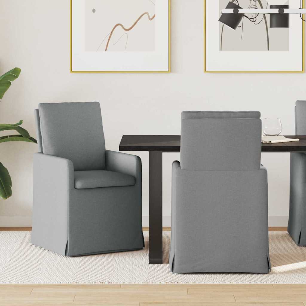 Esszimmerstühle 2 pcs Hellgrau 57 x 67 x 98 cm Stoff