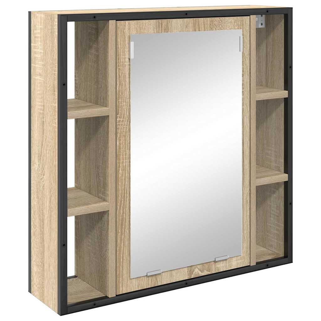 Badezimmermöbel-Set mit Regal 4 pcs Sonoma-Eiche Holzwerkstoff