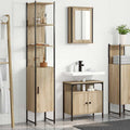 Badezimmermöbel-Set mit Regal 3 pcs Sonoma-Eiche Holzwerkstoff