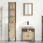 Badezimmermöbel-Set mit Regal 3 pcs Sonoma-Eiche Holzwerkstoff