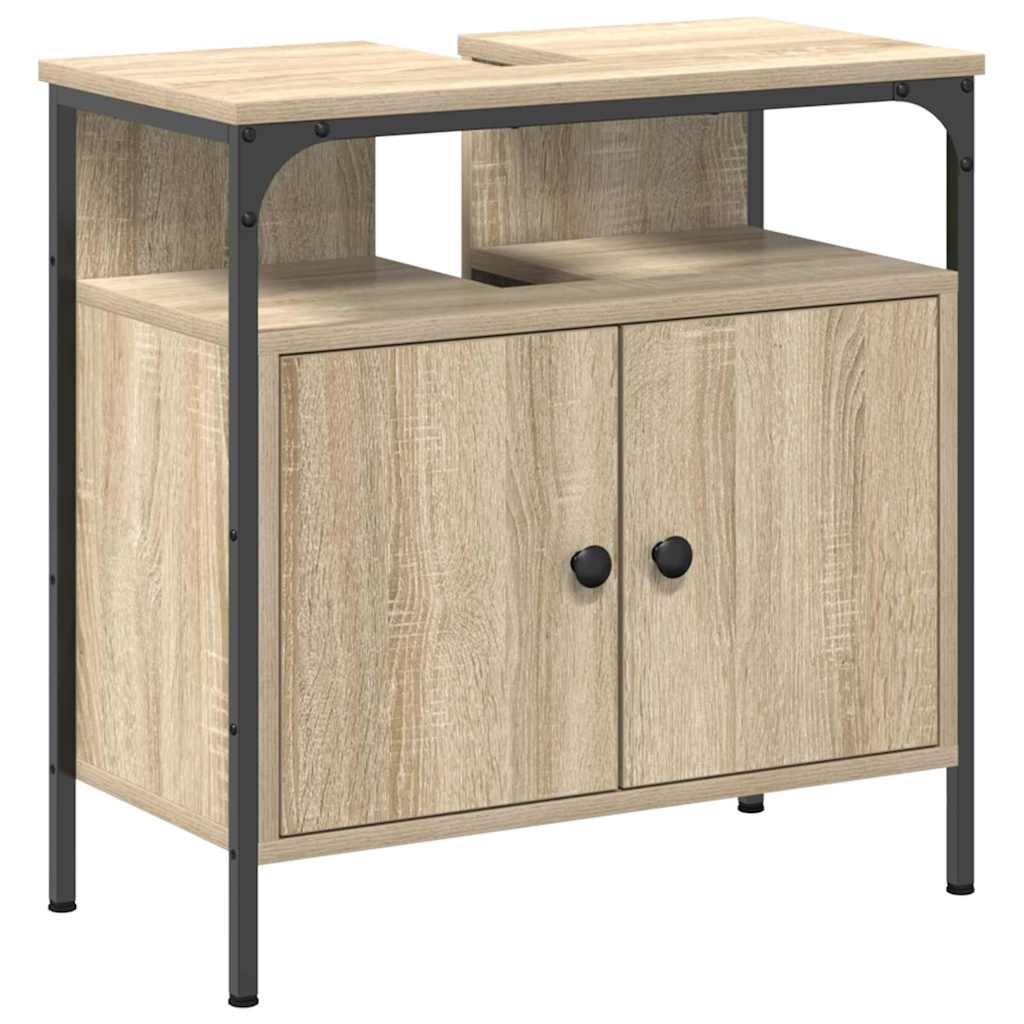 Badezimmermöbel-Set mit Regal 3 pcs Sonoma-Eiche Holzwerkstoff