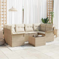 Gartensofa-set mit Kissen 7 pcs Beige und Creme 55 x 55 x 37 cm