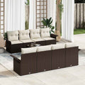 Gartensofa-set mit Kissen 9 pcs Braun und Creme 55 x 55 x 37 cm