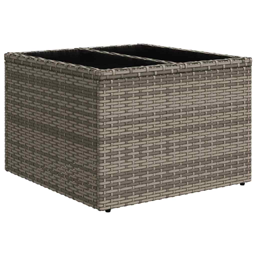 Gartensofa-set mit Kissen mit Speicher 9 pcs Grau Poly-Rattan