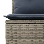 Gartensofa-set mit Speicher 9 pcs Grau Poly-Rattan
