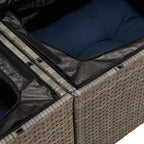 Gartensofa-set mit Speicher 9 pcs Grau Poly-Rattan
